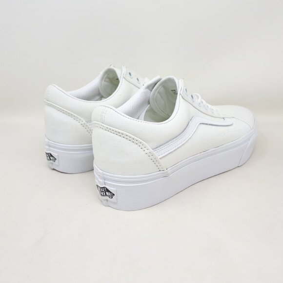 Vans Old Skool Platform Stacked Shoe Sneaker All True White Mens 7.5 / Womens 9 - Picture 5 of 12